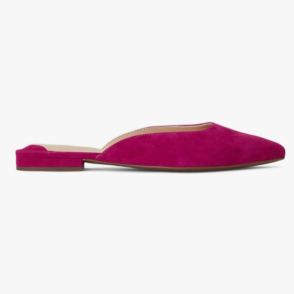 Chic Fuchsia Suede Mules - Picture 3 of 4